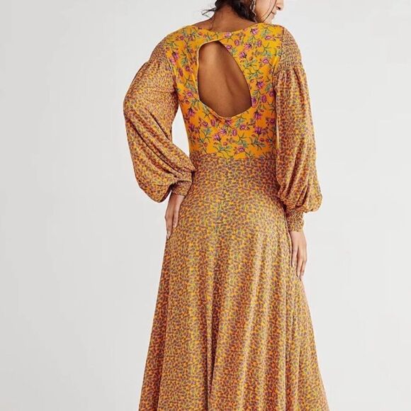 FREE PEOPLE - Love Story Maxi In Golden Pollen Combo - Picture 4 of 9